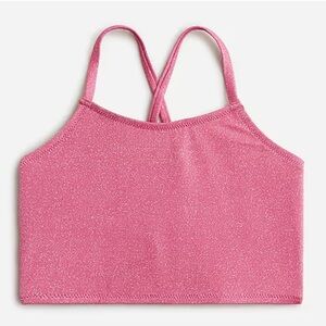 NWT!! CrewCuts / J.Crew Girls' shimmer swimsuit top with UPF 50+ Size 8